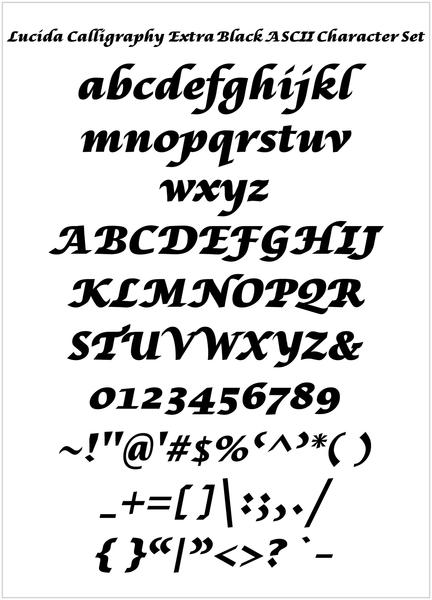 Lucida Calligraphy ExtraBlack
