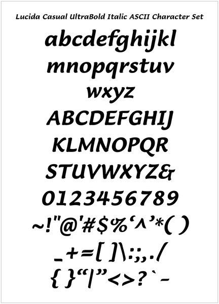 Lucida Casual UltraBold Italic
