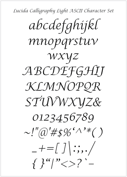 Lucida Calligraphy Lite – Lucida Fonts