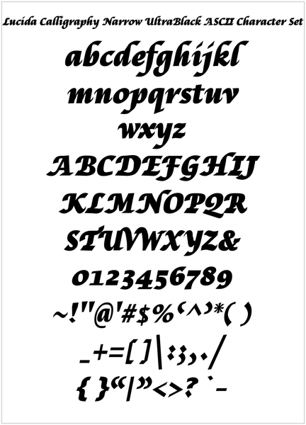 Lucida Calligraphy Narrow UltraBlack