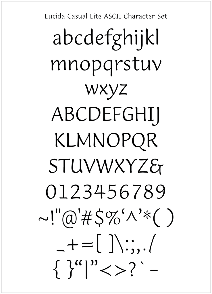 Lucida Casual Lite – Lucida Fonts