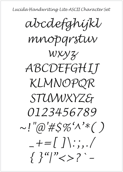 Lucida Handwriting Lite – Lucida Fonts