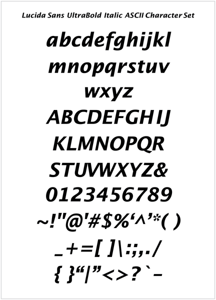 Lucida Sans UltraBold Italic